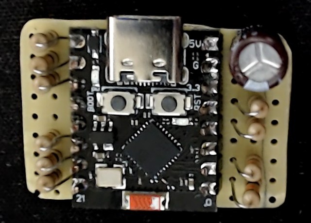 ESP32-C3 com os resistores, pronto para instalar no switch