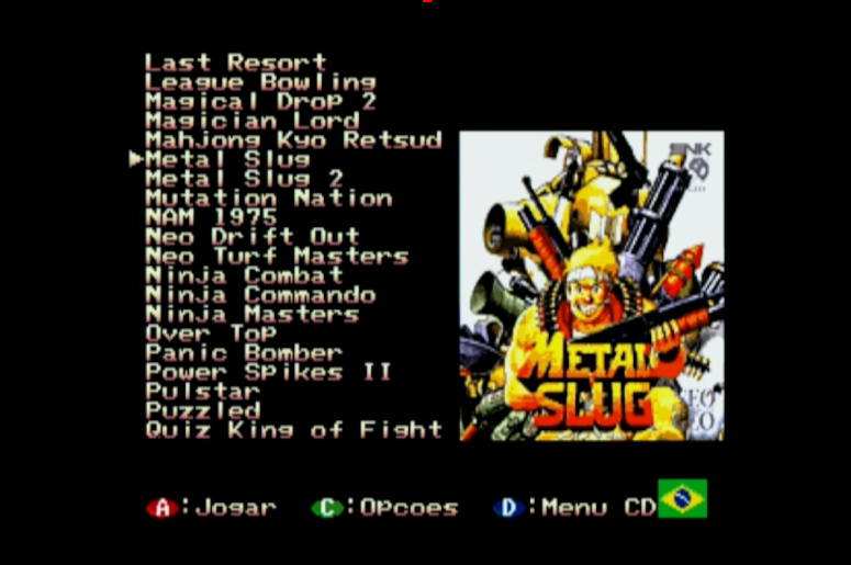 Lista de jogos com a capa ao lado