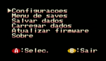 Menu principal em português